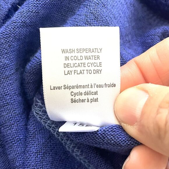 KUHL Women’s “Lea” Blue Purple Cowl Neck Tie Knit Pullover Kangaroo Pocket - Picture 5 of 16